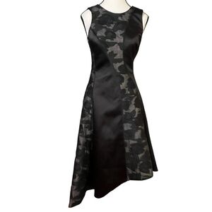 COAST Wendall Midi Panel Black Dress Asymmetric Hem Sleeveless Women’s Size 4